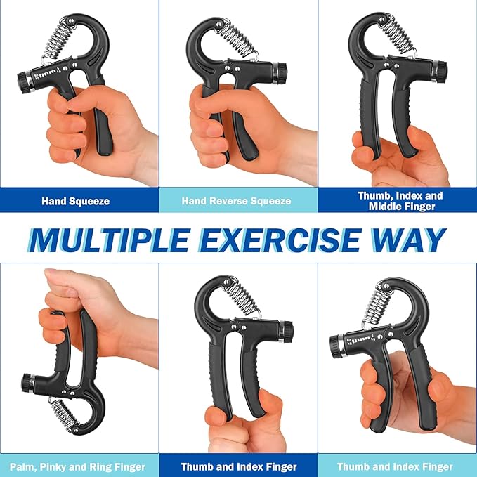 Hand Grip Exerciser Strengthener with Adjustable Resistance 11-132 Lbs (5-60kg).